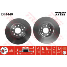 DF4440 TRW Тормозной диск