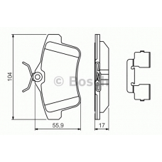 0 986 494 640 BOSCH Комплект тормозных колодок, дисковый тормоз