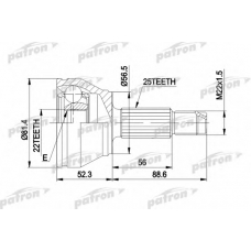 PCV1192 PATRON Шарнирный комплект, приводной вал