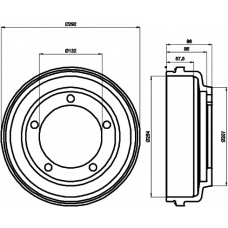 8DT 355 300-461 HELLA PAGID Тормозной барабан