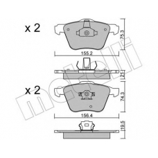 22-0599-0 METELLI Комплект тормозных колодок, дисковый тормоз