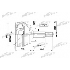 PCV1009 PATRON Шарнирный комплект, приводной вал