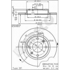 BS 7411 BRECO Тормозной диск