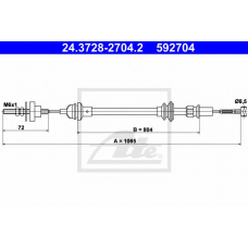 24.3728-2704.2 ATE Трос, управление сцеплением