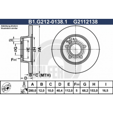 B1.G212-0138.1 GALFER Тормозной диск