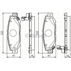 0 986 495 122 BOSCH Комплект тормозных колодок, дисковый тормоз