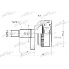 PCV9574 PATRON Шарнирный комплект, приводной вал