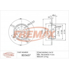 BD-5637 FREMAX Тормозной диск