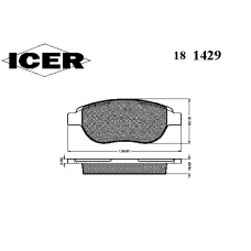 181429 ICER Комплект тормозных колодок, дисковый тормоз