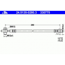 24.5135-0280.3 ATE Тормозной шланг