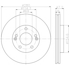 8DD 355 114-021 HELLA PAGID Тормозной диск