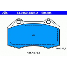 13.0460-4805.2 ATE Комплект тормозных колодок, дисковый тормоз