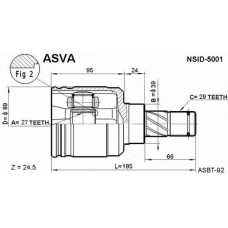 NSID-5001 ASVA Шарнирный комплект, приводной вал