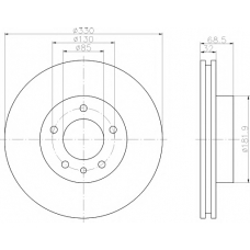 MDC1610L MINTEX Тормозной диск