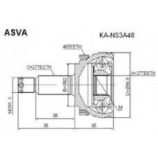 KA-NS3A48 ASVA Шарнирный комплект, приводной вал