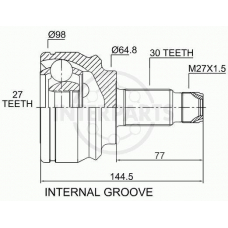 OJ-1375 InterParts Шарнирный комплект, приводной вал