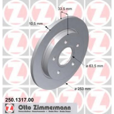 250.1317.00 ZIMMERMANN Тормозной диск