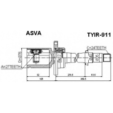 TYIR-911 ASVA Шарнирный комплект, приводной вал