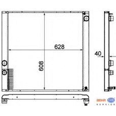 8MK 376 745-721 HELLA Радиатор, охлаждение двигателя