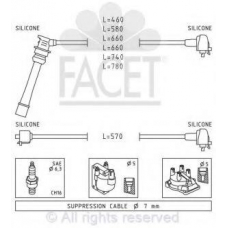 4.9412 FACET Ккомплект проводов зажигания