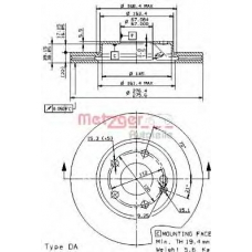 24851 E METZGER Тормозной диск