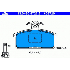 13.0460-5720.2 ATE Комплект тормозных колодок, дисковый тормоз