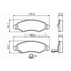 0 986 494 458 BOSCH Комплект тормозных колодок, дисковый тормоз