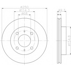 8DD 355 102-031 HELLA Тормозной диск