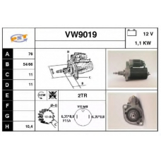 VW9019 SNRA Стартер