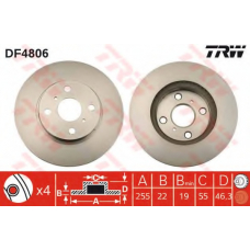 DF4806 TRW Тормозной диск