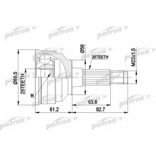 PCV1059 PATRON Шарнирный комплект, приводной вал