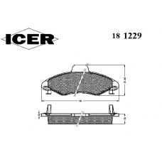 181229 ICER Комплект тормозных колодок, дисковый тормоз