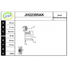 JH22395AK SERA Шарнирный комплект, приводной вал