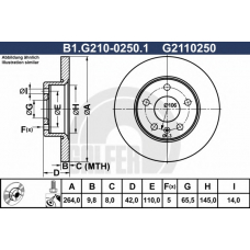 B1.G210-0250.1 GALFER Тормозной диск