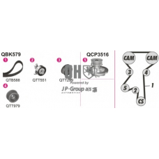 1214105319 Jp Group Водяной насос + комплект зубчатого ремня
