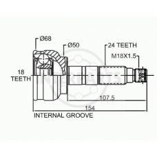 OJ-0964 InterParts Шарнирный комплект, приводной вал