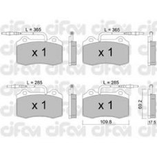 822-251-1 CIFAM Комплект тормозных колодок, дисковый тормоз