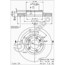 09.9612.10 BREMBO Тормозной диск