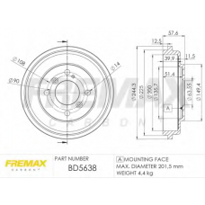 BD-5638 FREMAX Тормозной барабан