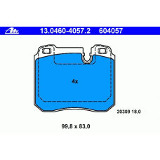 13.0460-4057.2 ATE Комплект тормозных колодок, дисковый тормоз