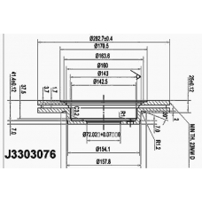 J3303076 NIPPARTS Тормозной диск