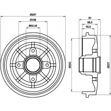 8DT 355 300-481 HELLA PAGID Тормозной барабан