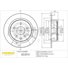 BD-2931 FREMAX Тормозной диск