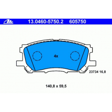 13.0460-5750.2 ATE Комплект тормозных колодок, дисковый тормоз