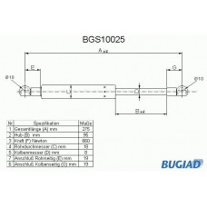 BGS10025 BUGIAD Газовая пружина, крышка багажник