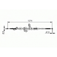 1 987 482 367 BOSCH Трос, стояночная тормозная система