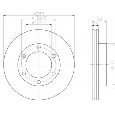 8DD 355 105-201 HELLA PAGID Тормозной диск