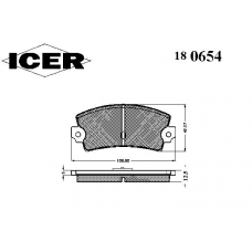 180654 ICER Комплект тормозных колодок, дисковый тормоз