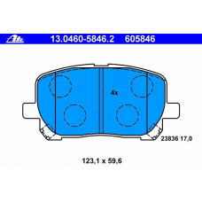 13.0460-5846.2 ATE Комплект тормозных колодок, дисковый тормоз