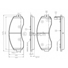 0 986 TB3 045 BOSCH Комплект тормозных колодок, дисковый тормоз